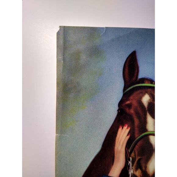 Lovely Lady Horse Art Print Vintage 1940s Lithograph Women Equestrian Artwork - Picture 3 of 8